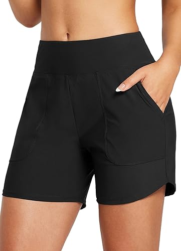 Baleaf Women's High-Waisted Swim Shorts  - Tummy Control Beach & Board Shorts | Brand New!