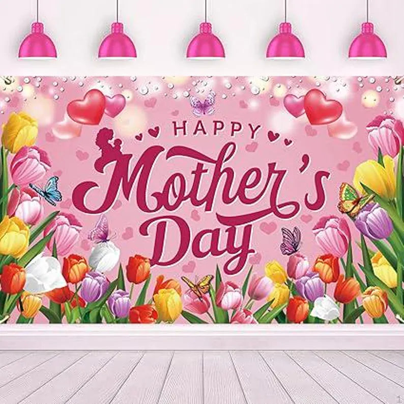 Deeying photography backdrops set with spring, Easter, Mother’s Day, and glitter-themed designs for photo booths