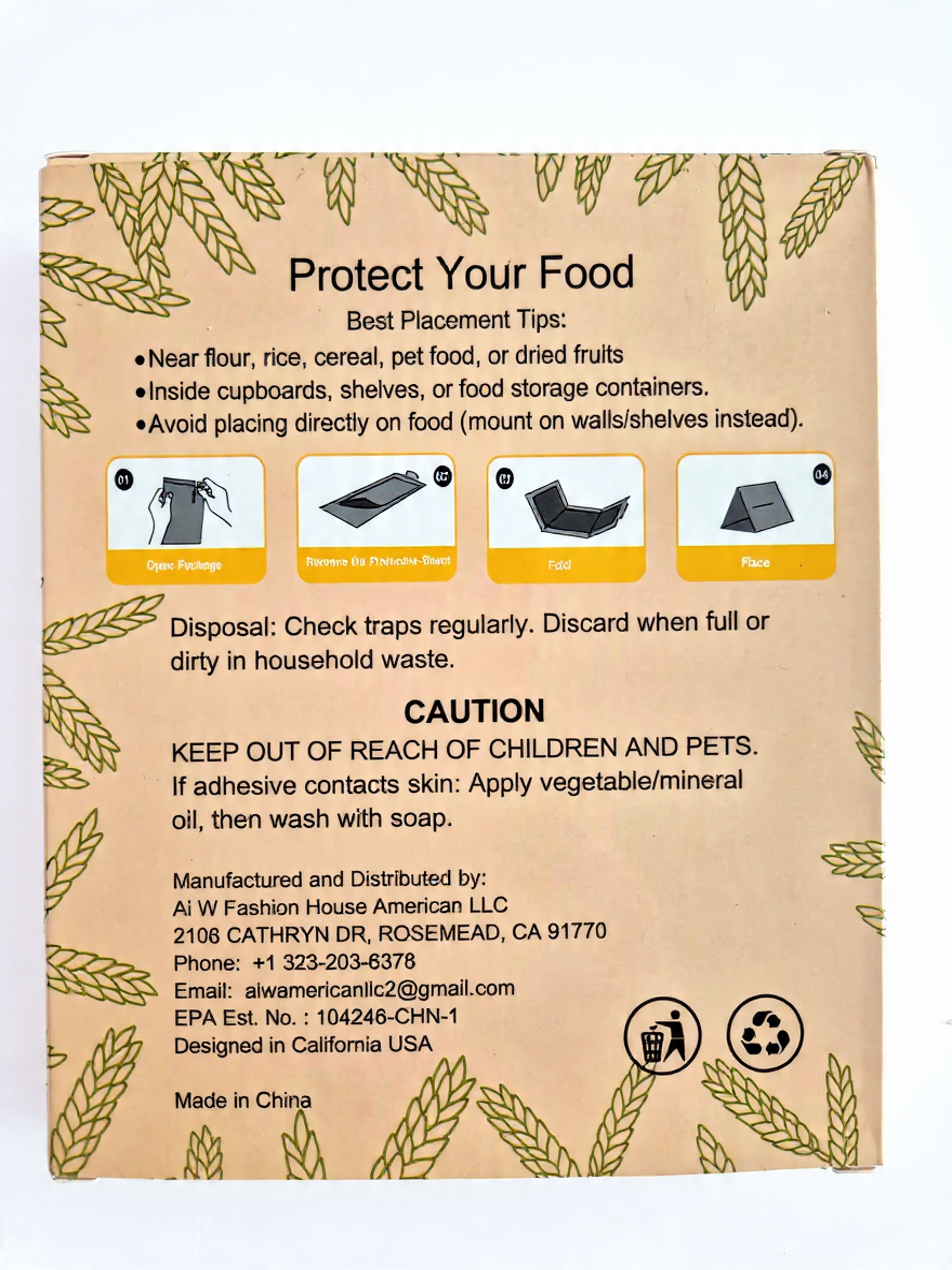 Plai 8-pack pantry moth traps with non-toxic pheromone attractants for monitoring and catching food moths without insecticides.