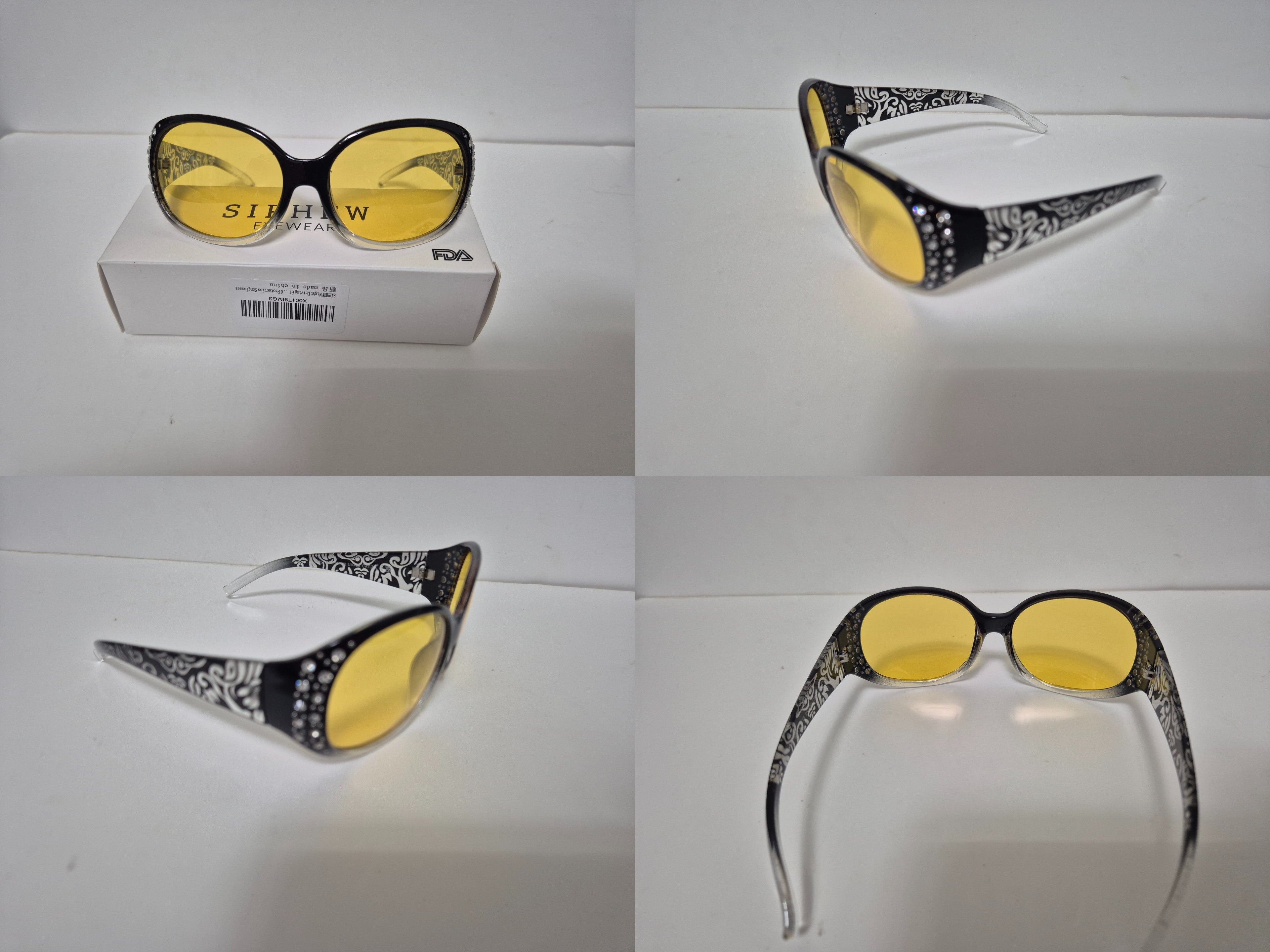 SIPHEW Night Driving Glasses Anti Glare Night Vision Glasses. Yellow Polarised Lenses Glasses Reduce Headlight for Nighttime Driving. Ultimate Night Vision Driving Glasses – Anti-Glare, Polarised & Lightweight for Safer Journeys - Zeta Store