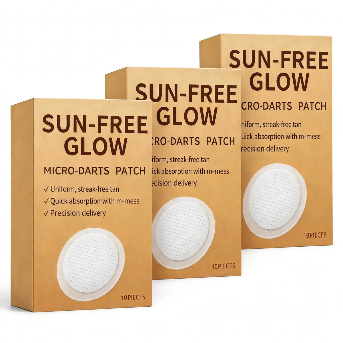 Sun-Free Glow Micro-Needle Self Tanning Patches (30 Pack) – Streak-Free DHA & Erythrulose Fake Tan Microdarts