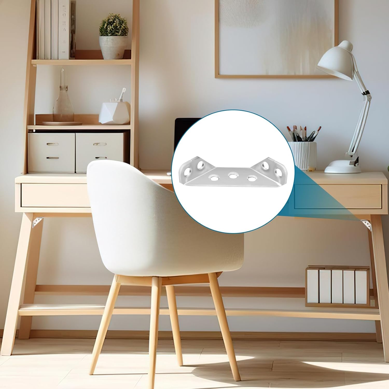 LAHNAO 20-Piece Stainless Steel Furniture Corner Connectors - Heavy-Duty Triangle Brackets with Screws