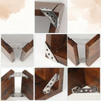 LAHNAO 20-Piece Stainless Steel Furniture Corner Connectors - Heavy-Duty Triangle Brackets with Screws