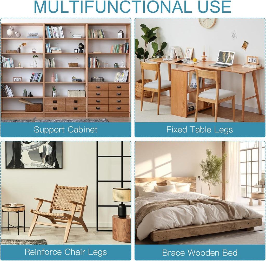 LAHNAO 20-Piece Stainless Steel Furniture Corner Connectors - Heavy-Duty Triangle Brackets with Screws