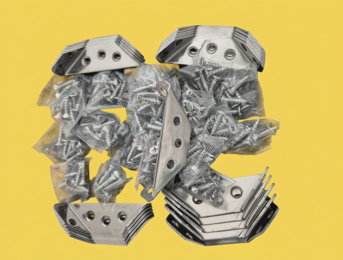 LAHNAO 20-Piece Stainless Steel Furniture Corner Connectors - Heavy-Duty Triangle Brackets with Screws