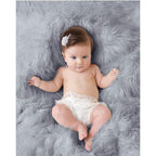 Luxury Faux Fur Baby Blanket  - grey - Zeta Store