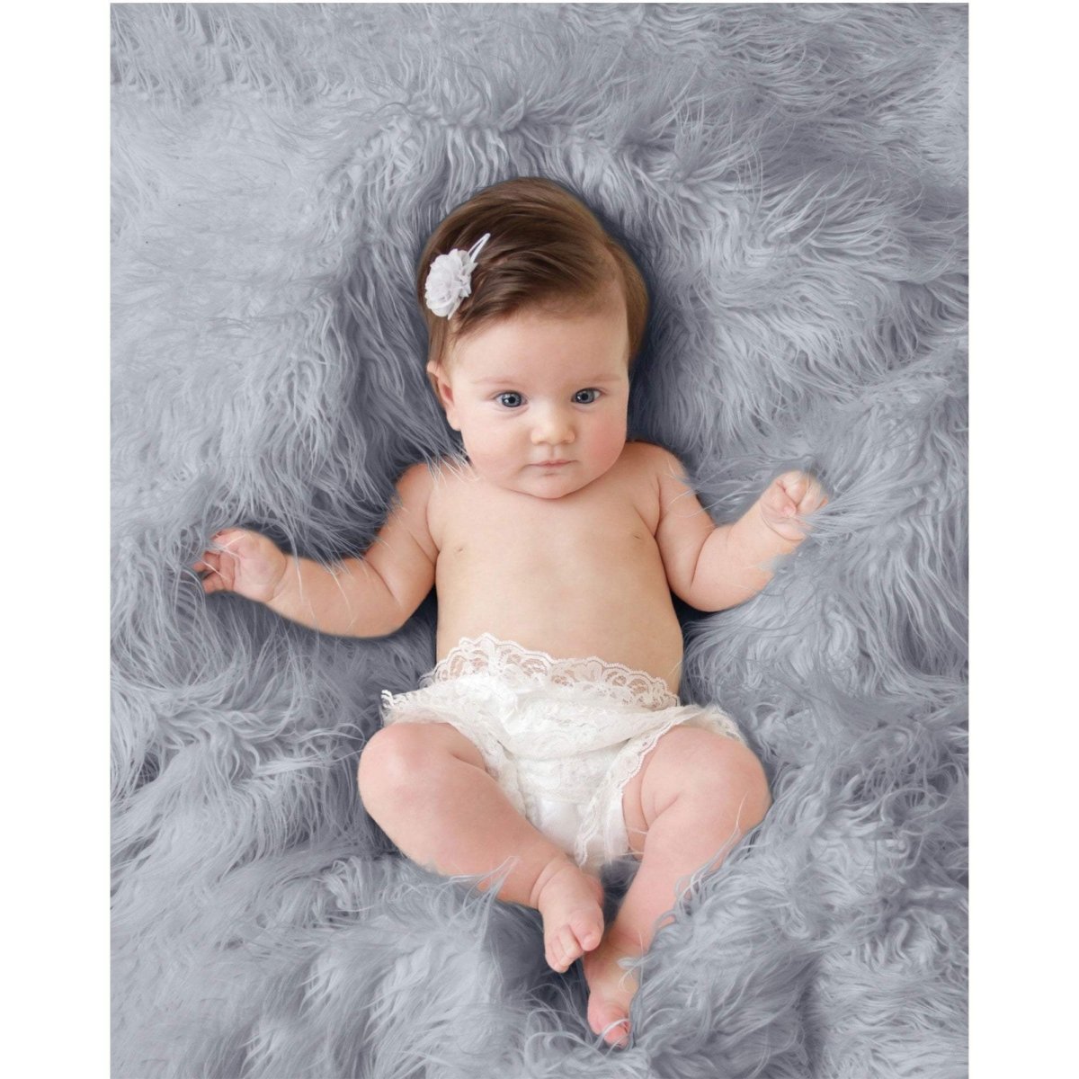 Luxury Faux Fur Baby Blanket  - grey - Zeta Store