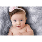 Luxury Faux Fur Baby Blanket  - grey - Zeta Store