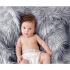 Luxury Faux Fur Baby Blanket  - grey - Zeta Store