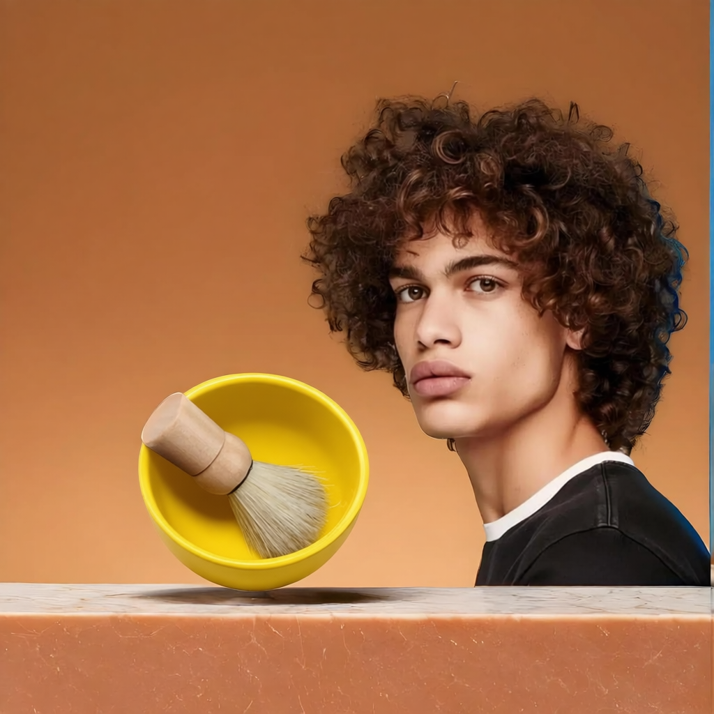 myGrtfam 2-Piece Beard Care Set | Ceramic Shaving Bowl & Brush Kit | Barber-Grade Wet Shave - Zeta Store