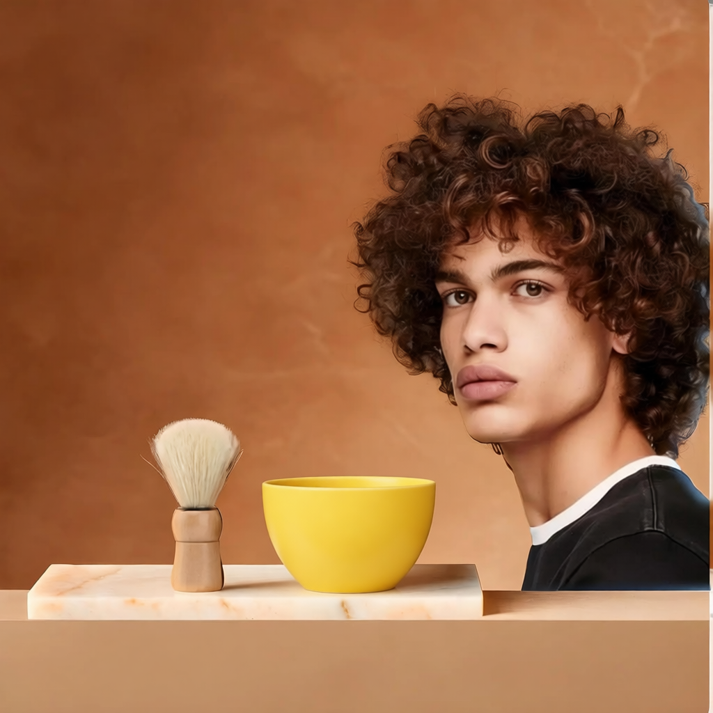 myGrtfam 2-Piece Beard Care Set | Ceramic Shaving Bowl & Brush Kit | Barber-Grade Wet Shave - Zeta Store