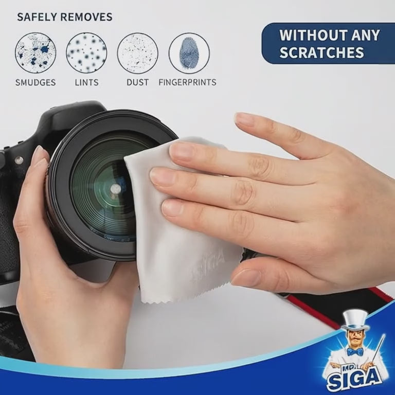 Mr.Siga Premium Microfiber Cloths Bundle ✨ Brand New! 6-Pack Multi-Size Set for Glasses, Screens & Lenses