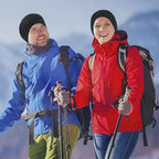 SKHAOVS Unisex 2-Pack Winter Thermal Beanies | Polar Fleece Windproof Running Hats for Men & Women. Black/Grey