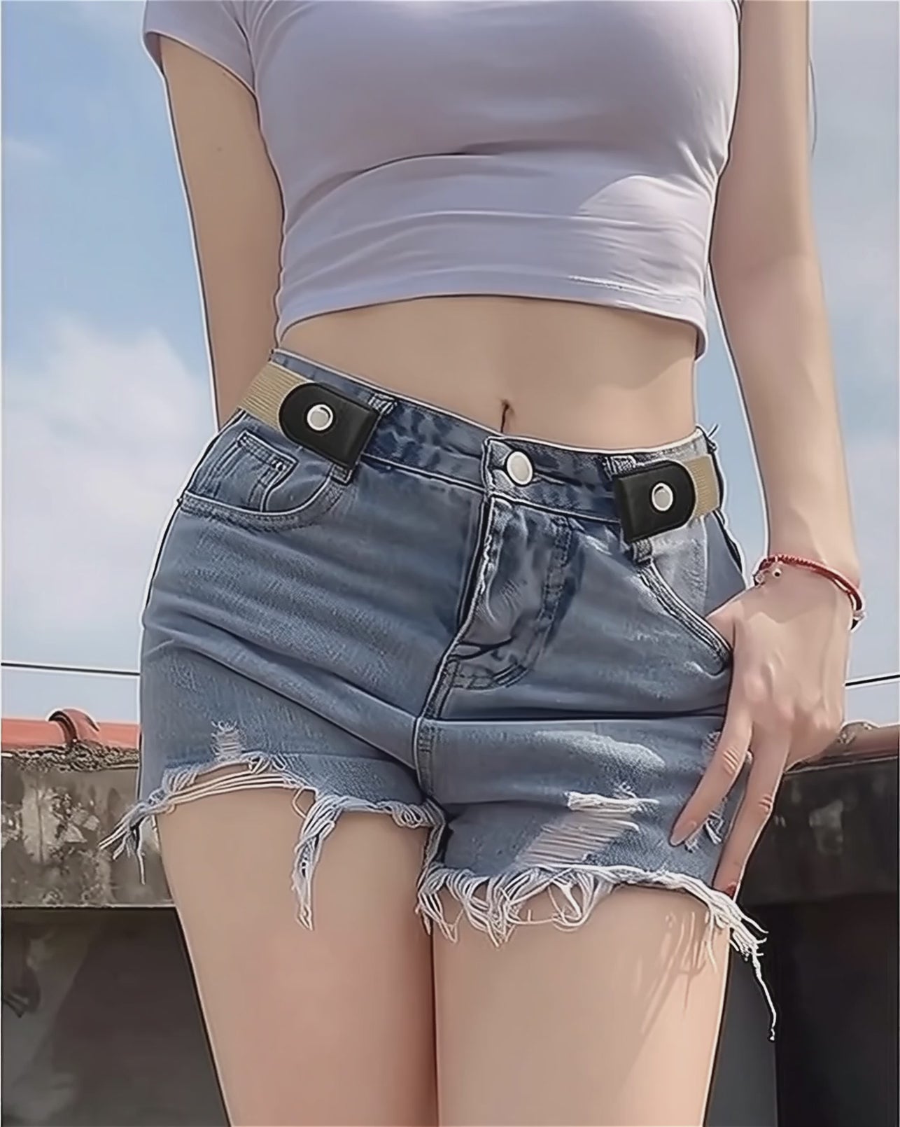 SKHAOVS 4-Piece No-Buckle Stretch Belt Set