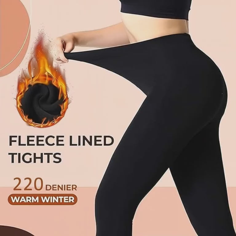 MeeQee. Women's Fleece Lined Tights | Thick Thermal Winter Opaque Tights | High Waist Tummy Control & Hip Lift | Super Soft & Warm | Size M | Brand New in Barn