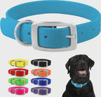 Regal Dog Light Blue Waterproof Dog Collar | Heavy-Duty Double Buckle | All-Weather Vinyl Coated