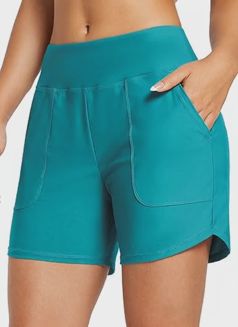 Baleaf Women's High-Waisted Swim Shorts  - Tummy Control Beach & Board Shorts | Brand New!