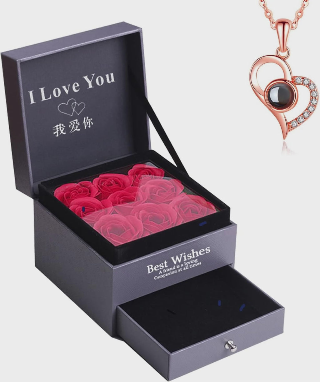 💖 Never Fade, Always Shine! Real Rose & Secret Message Necklace 💖