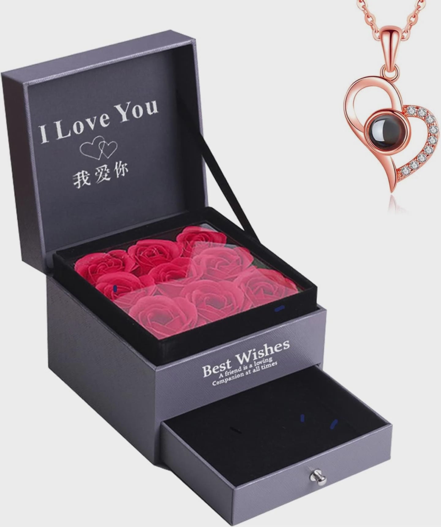 💖 Never Fade, Always Shine! Real Rose & Secret Message Necklace 💖