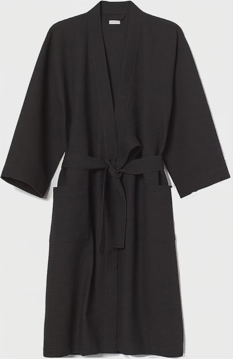 Supreme Glamptex Waffle Kimono Bath Robe - Luxury Hotel Cotton Dressing Gown | Brand New. Large