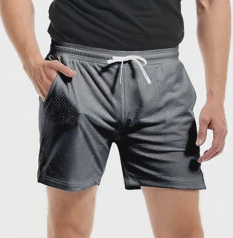 AIMPACT Men's Mesh Athletic Shorts | Double Layer Basketball & Workout Shorts | Breathable Gym Shorts with Pockets & Drawstring | Moisture-Wicking