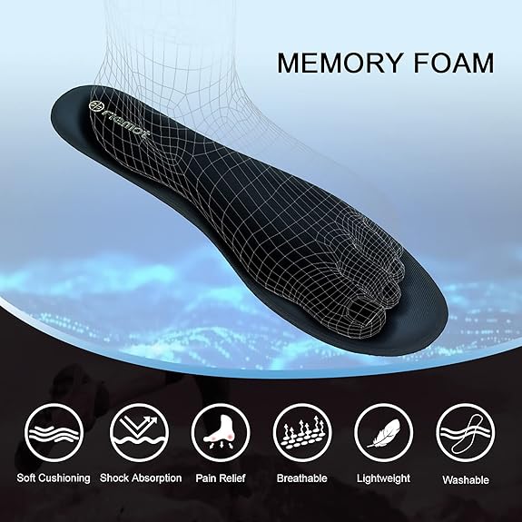 Riemot Memory Foam Insoles – Ultimate Comfort Cushioning for Sports, Work & Walking Shoes – UK 9 / EU 43 - Zeta Store