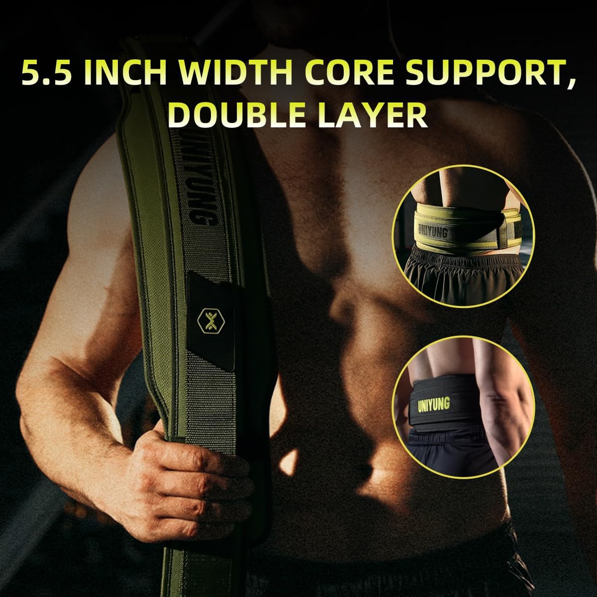 Mokrgym Dual-layer Weight Lifting Belt – Quick Lock Buckle, Back Support For Powerlifting, Crossfit, Squats & Gym Training – Men & Women