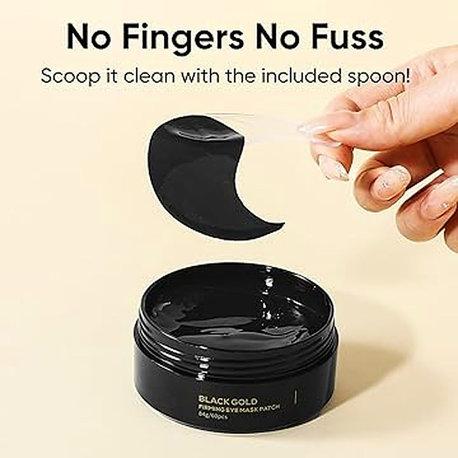 Aopeiboto Black Gold 24k Under Eye Gel Patches – 60 Pcs, 84g – Firming Eye Mask For Puffy Eyes, Dark Circles, Fine Lines & Dryness – Hydrating Snail & Aloe Vera Formula