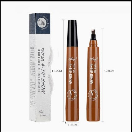 Suake 4-fork tip microblading eyebrow pen, waterproof tattoo pencil with natural soft contour, 4-pack for precise eyebrow shaping