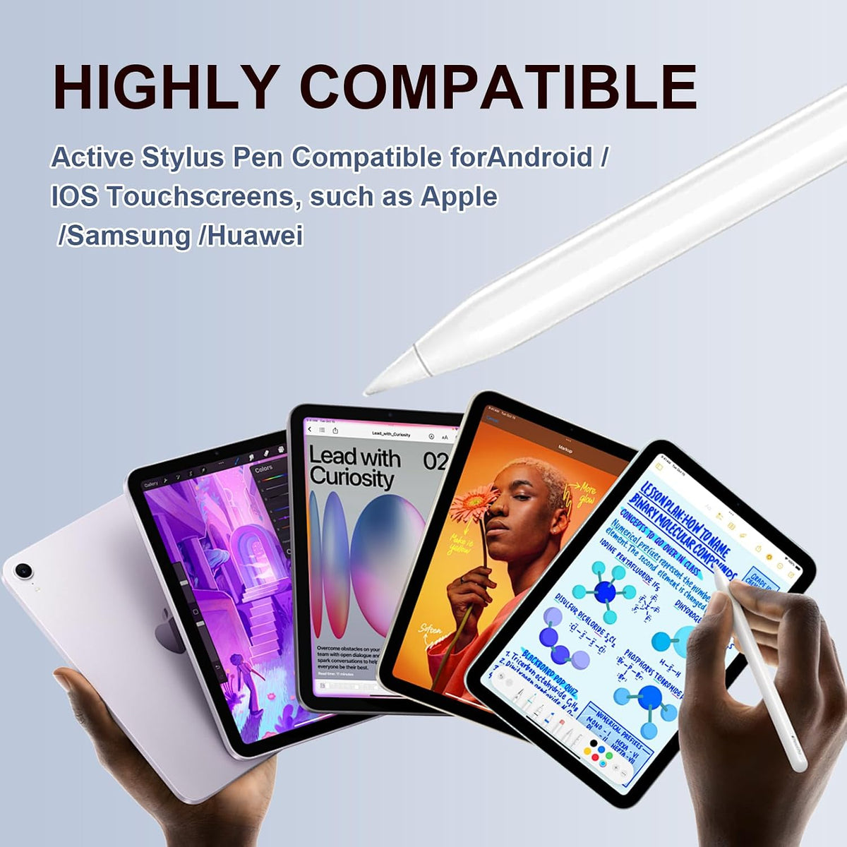 Rgar universal active stylus pen with 1.5mm precision tip in black for Samsung Galaxy Tab A9, A8, A7 Lite, and all touchscreens