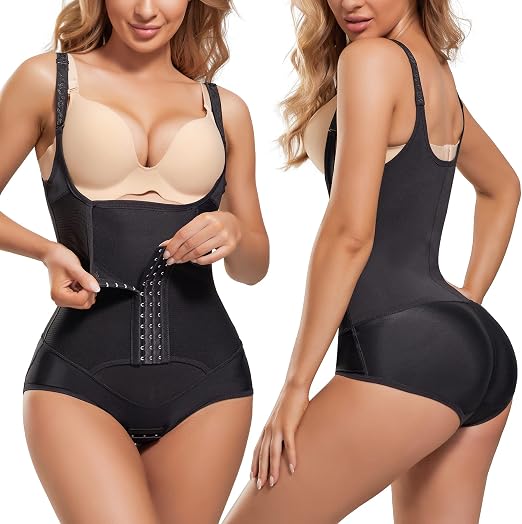 Gotoly Waist Trainer Bodysuit Shapewear Women - Size M - Tummy Control Full Body Shaper With Butt Lifter Open Bust Corset