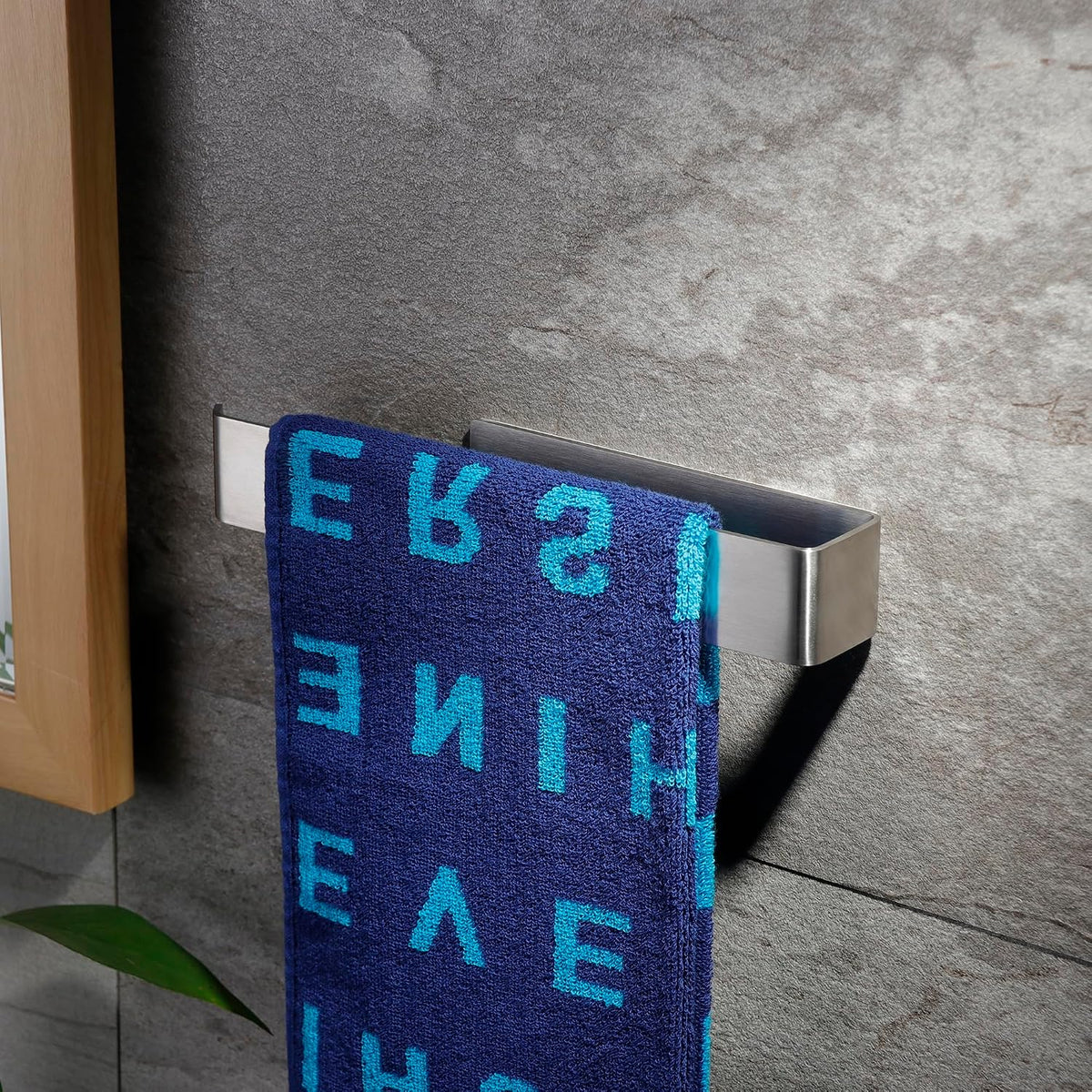 YIGII Self Adhesive Towel Rail 304 Stainless Steel - Heavy Duty 10KG / 22lbs - No Drill Rustproof Hand Towel Holder for Bathroom Kitchen