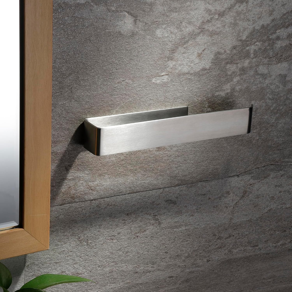 YIGII Self Adhesive Towel Rail 304 Stainless Steel - Heavy Duty 10KG / 22lbs - No Drill Rustproof Hand Towel Holder for Bathroom Kitchen