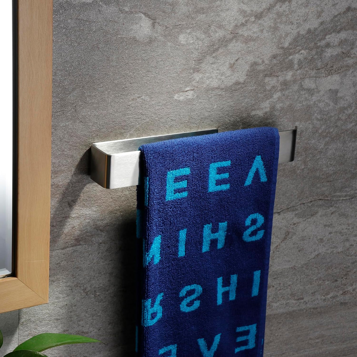 YIGII Self Adhesive Towel Rail 304 Stainless Steel - Heavy Duty 10KG / 22lbs - No Drill Rustproof Hand Towel Holder for Bathroom Kitchen
