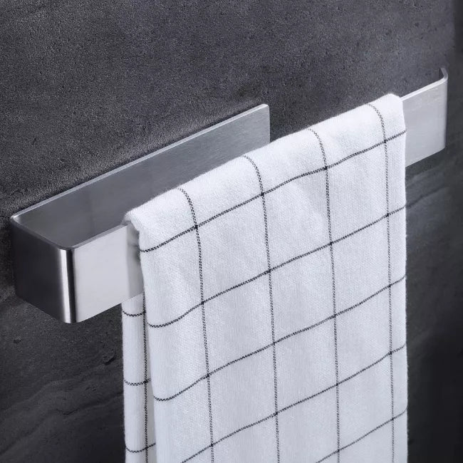 YIGII Self Adhesive Towel Rail 304 Stainless Steel - Heavy Duty 10KG / 22lbs - No Drill Rustproof Hand Towel Holder for Bathroom Kitchen