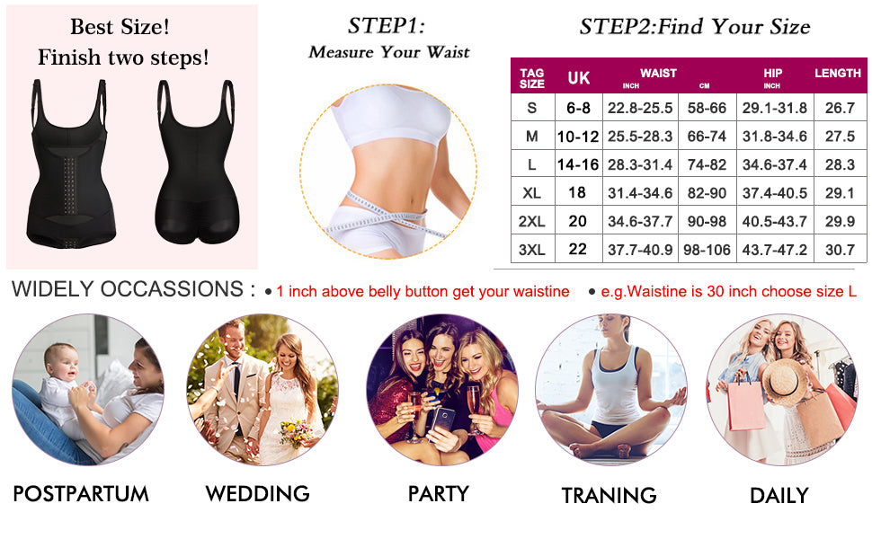 Gotoly Waist Trainer Bodysuit Shapewear Women - Size M - Tummy Control Full Body Shaper With Butt Lifter Open Bust Corset
